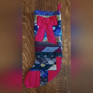 Homemade Repurposed Vintage Tie Christmas Stocking